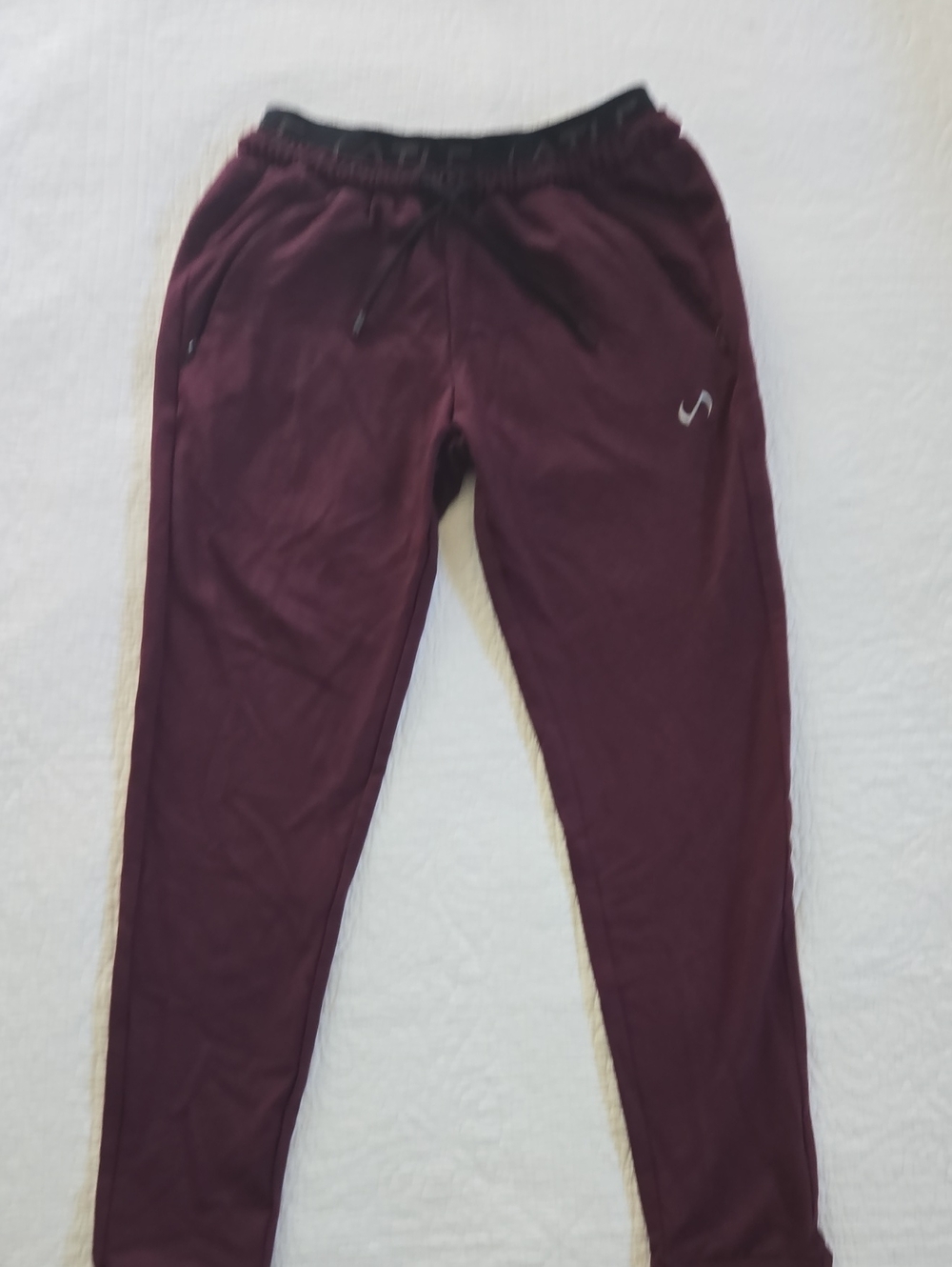 Women's Burgundy Track Pants with Elastic Waist